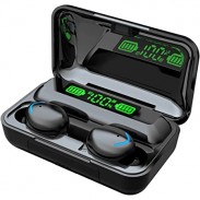 F9-5 TWS Bluetooth 5.0 U-Type Earphones with Digital Display Charging Case